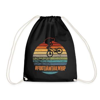 footjamtailwhip - bike TRIAL Streettrials sunset - Turnbeutel - Schwarz - Vorne