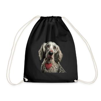 Deutsch Setter Valentine's Day - Drawstring Bag - black - Front