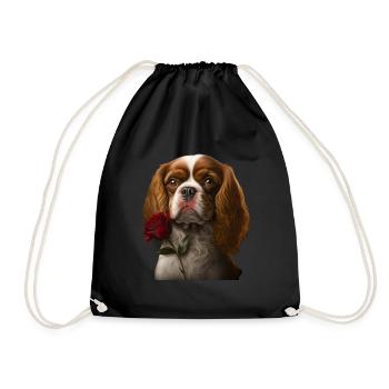 Cavalier King Charles Spaniel Saint-Valentin - Sac de sport léger - noir - Devant