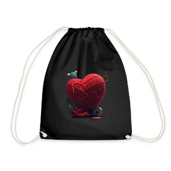 Tricoter la Saint-Valentin - Sac de sport léger - noir - Devant
