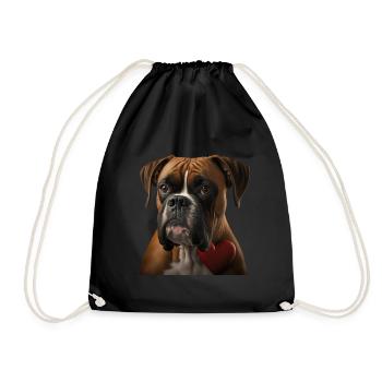 Boxer Saint-Valentin - Sac de sport léger - noir - Devant