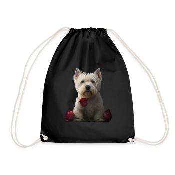Westie Valentins Tag - Turnbeutel - Schwarz - Vorne
