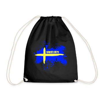 Drapeau de la Suède/Drapeau - Sac de sport léger - noir - Devant