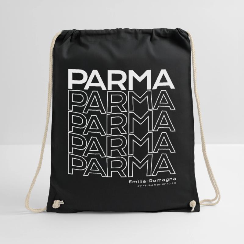 Parma Repeat Typo Emilia-Romagna Drawstring Bag