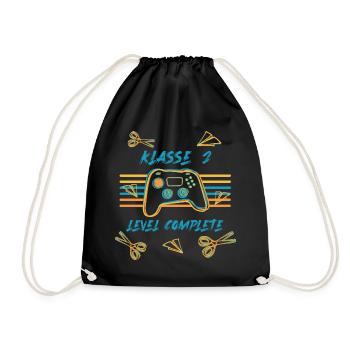 Grundschule - Klasse 2 - Level complete - Turnbeutel - Schwarz - Vorne
