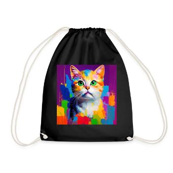 Peinture à l’huile Style Chat Portrait Design pour Chat - Sac de sport léger - noir - Devant