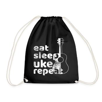 Mange, dors, ukulélé, répète ! Blanc - Sac de sport léger - noir - Devant
