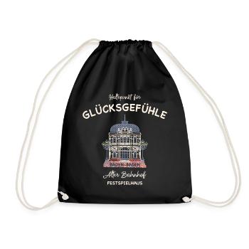 Baden-Baden, Festspielhaus Alter Bahnhof - Drawstring Bag - black - Front
