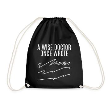 Inspirational Quote Art on Black Background - Drawstring Bag - black - Front