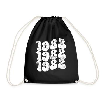 Vintage 1982 - Turnbeutel - Schwarz - Vorne