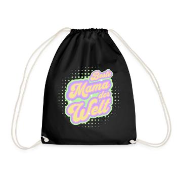 Beste Mama der Welt Vintage Retro Design - Turnbeutel - Schwarz - Vorne