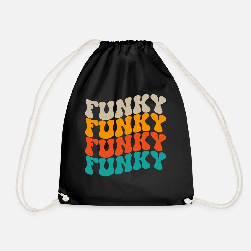 Funky Vintage - Drawstring Bag - black