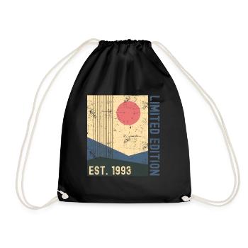 1993 30. Geburtstag - Turnbeutel - Schwarz - Vorne