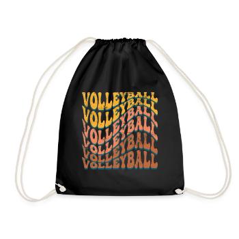 Volleyball Retro - Drawstring Bag - black - Front