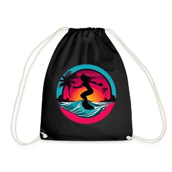 Femmes Surfeur Planche de Surf Surf - Sac de sport léger - noir - Devant