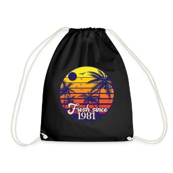 Vintage 1981 - Drawstring Bag - black - Front