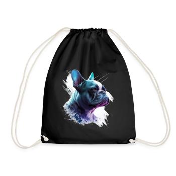 Frenchie French Bulldog Peinture abstraite couleur - Sac de sport léger - noir - Devant