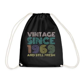 Vintage 1969 - Drawstring Bag - black - Front