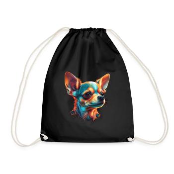 Chihuahua | Abstrakte Malerei | Farbe | Niedlicher - Turnbeutel - Schwarz - Vorne