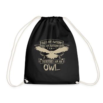 Owls Are Awesome Ornithologist Bird Lover Owl - Turnbeutel - Schwarz - Vorne