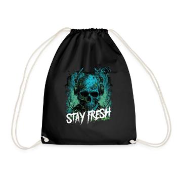 Zombie Disc Jockey - Drawstring Bag - black - Front