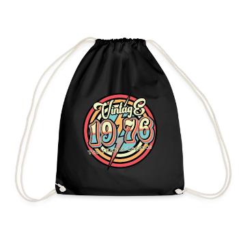 1976 Vintage - Drawstring Bag - black - Front