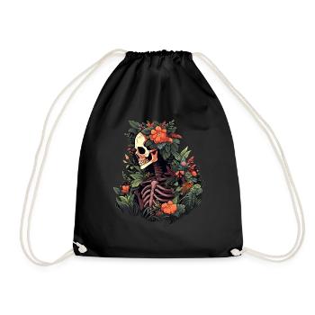 Gardening Skull Flowers - Turnbeutel - Schwarz - Vorne