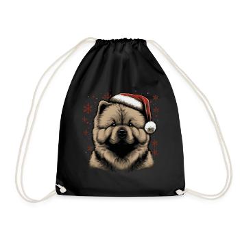 Chow Chow xmas - Turnbeutel - Schwarz - Vorne