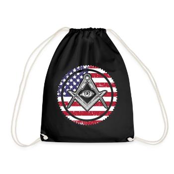 Masonic Freemasonry Fraternal - Turnbeutel - Schwarz - Vorne
