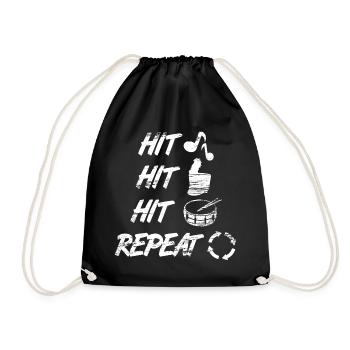 Snare Drums Saying - Drawstring Bag - black - Front