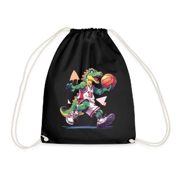 Basketball Dinosaure T-Rex Player Sports Cartoon - Sac de sport léger - noir - Devant