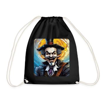 Verrückter Mann Clown Professor Joker Wahnsinn - Turnbeutel - Schwarz - Vorne