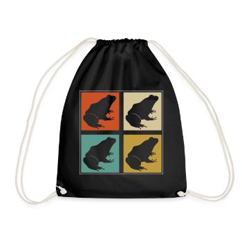 Retro Herpetologist Frog Owner Vintage Amphibian - Drawstring Bag - black - Front