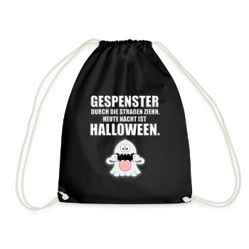 HALLOWEEN - GESPENSTER DURCH DIE STRAßEN ZIEHN... - Turnbeutel - Schwarz - Vorne