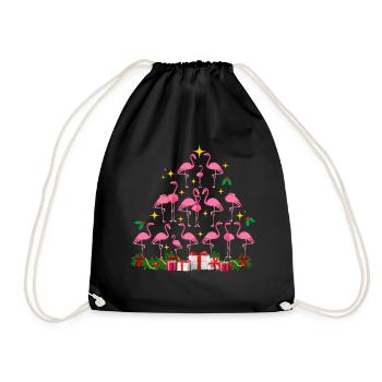 Flamant rose Noël. Cadeau de Noël - Sac de sport léger - noir - Devant