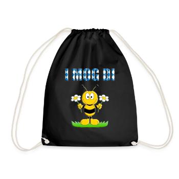 I MOG DI - BIENE - BLUMEN - LIEBE - BIENEN - LOVE - Turnbeutel - Schwarz - Vorne