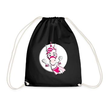 EINHORN - MOND - MONDSCHEIN - SUPERHELD - KINDER - Turnbeutel - Schwarz - Vorne