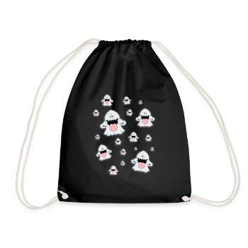 GESPENSTER - GEISTER - HALLOWEEN - KINDER - BABYS - Turnbeutel - Schwarz - Vorne