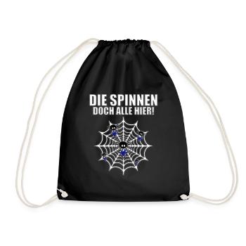 DIE SPINNEN DOCH ALLE HIER! - SPINNER - FIDGET TOY - Turnbeutel - Schwarz - Vorne