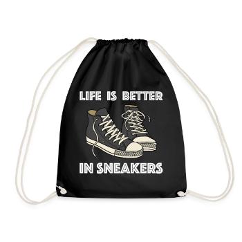 In Sneakers ist das Leben besser | Schuhe, Mode - Turnbeutel - Schwarz - Vorne