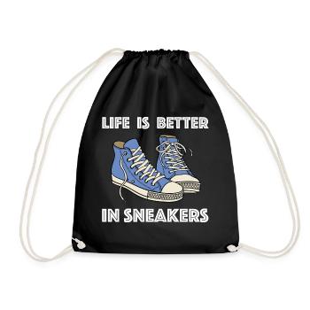 In Sneakers ist das Leben besser | Schuhe, Mode - Turnbeutel - Schwarz - Vorne