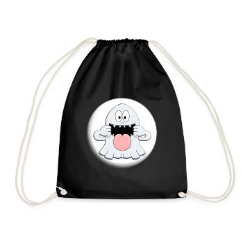 GESPENST - MONDSCHEIN - HALLOWEEN - KIND - KINDER - Turnbeutel - Schwarz - Vorne