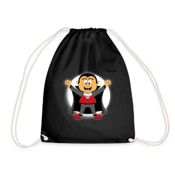 VAMPIR - HALLOWEEN - MONDSCHEIN - KINDER - Turnbeutel - Schwarz - Vorne