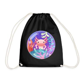 Axolotl Life Design für Axolotl-Liebhaber - Turnbeutel - Schwarz - Vorne