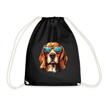 Beagle Cool - Beagle Dog - Drawstring Bag - black - Front