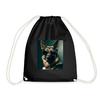 German Shepherd Cool - German Shepherd - Drawstring Bag - black - Front