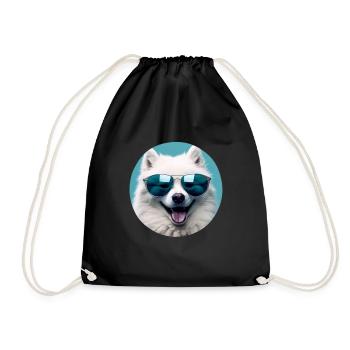 Samojede Cool - Samojede Hund - Turnbeutel - Schwarz - Vorne