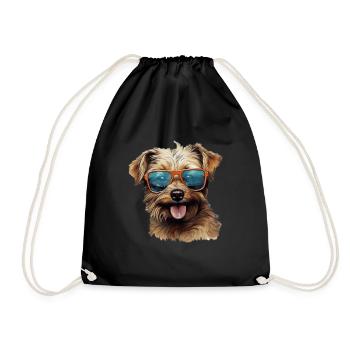 Norfolk Terrier Cool - Norfolk Terrier Dog - Drawstring Bag - black - Front
