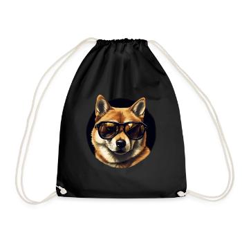 Shiba Inu Cool - Shiba Inu Dog - Drawstring Bag - black - Front