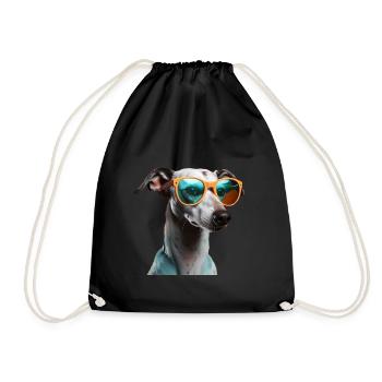 Whippet Cool - Whippet Dog - Drawstring Bag - black - Front
